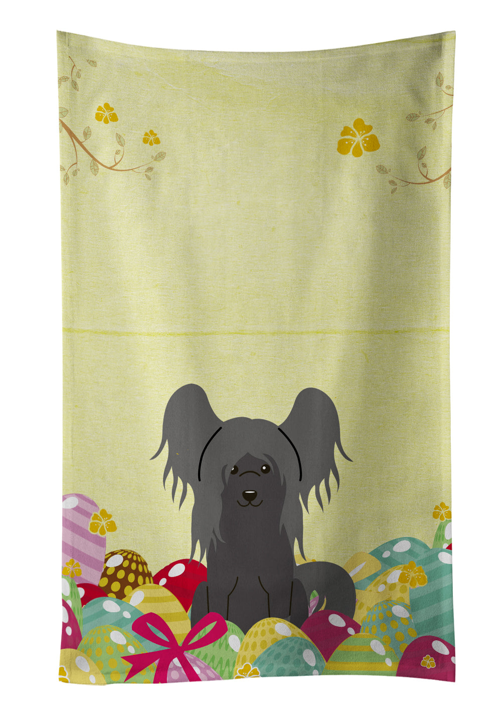 Easter Eggs Chinese Crested Black Kitchen Towel BB6112KTWL - the-store.com