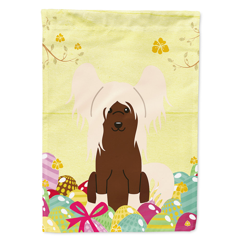 Easter Eggs Chinese Crested Cream Flag Canvas House Size BB6113CHF