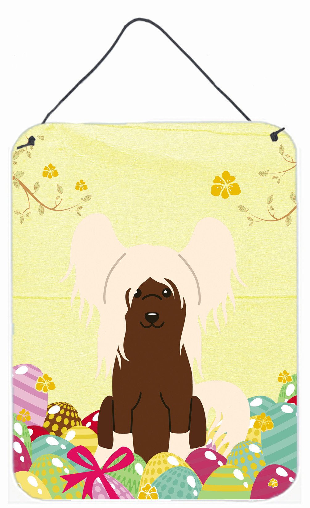Easter Eggs Chinese Crested Cream Wall or Door Hanging Prints BB6113DS1216 by Caroline&#39;s Treasures