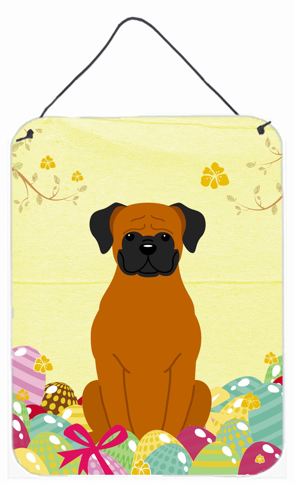 Easter Eggs Fawn Boxer Wall or Door Hanging Prints BB6115DS1216 by Caroline's Treasures