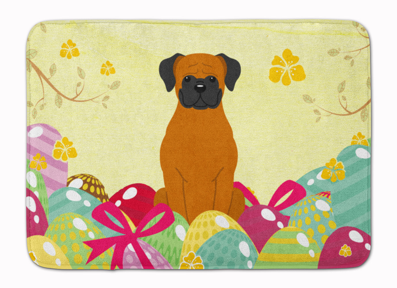 Easter Eggs Fawn Boxer Machine Washable Memory Foam Mat BB6115RUG - the-store.com