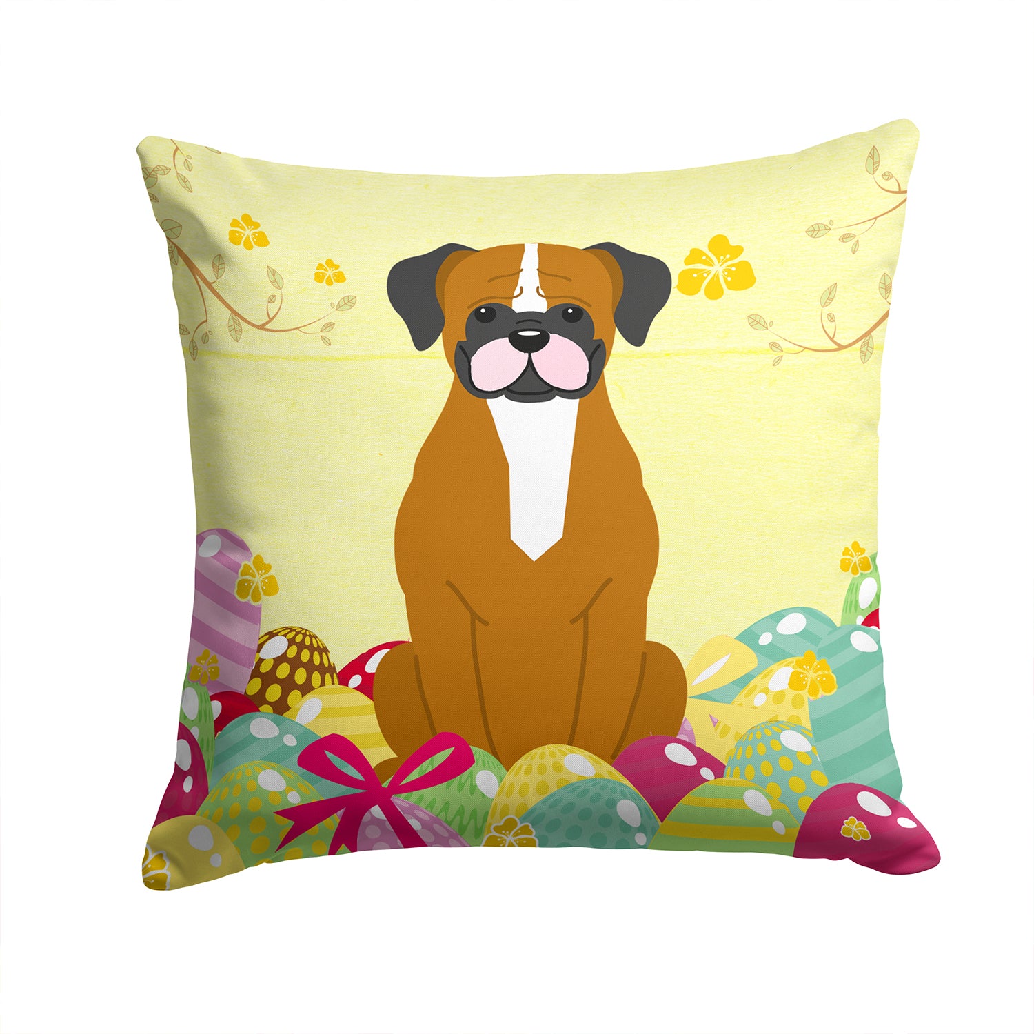 Easter Eggs Flashy Fawn Boxer Fabric Decorative Pillow BB6116PW1414 - the-store.com