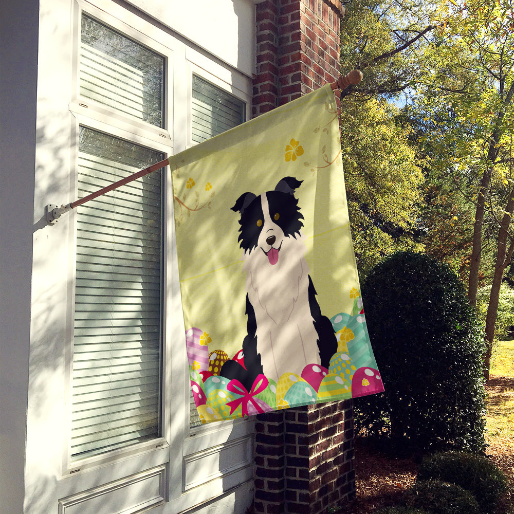 Easter Eggs Border Collie Black White Flag Canvas House Size BB6118CHF  the-store.com.