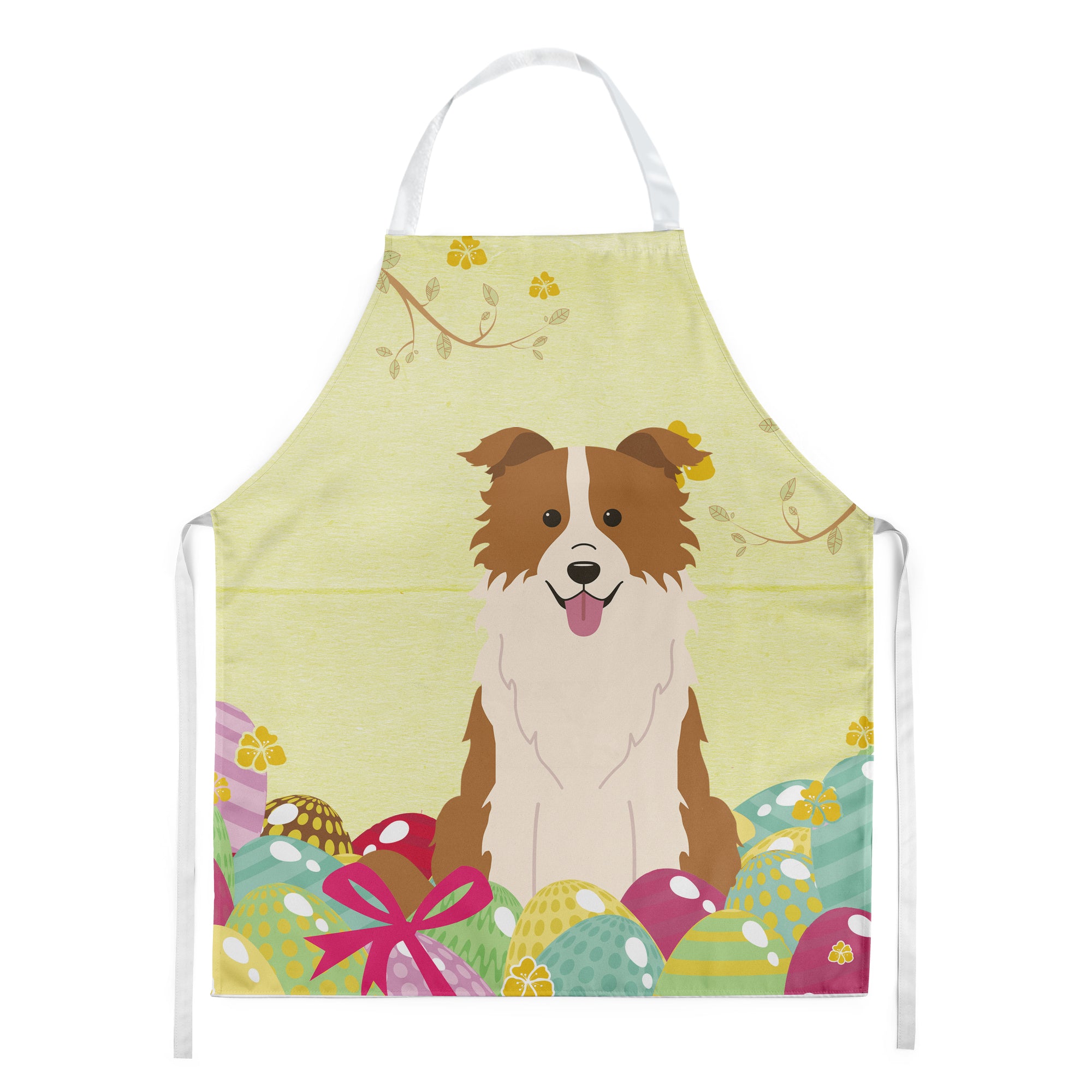 Easter Eggs Border Collie Red White Apron BB6119APRON  the-store.com.