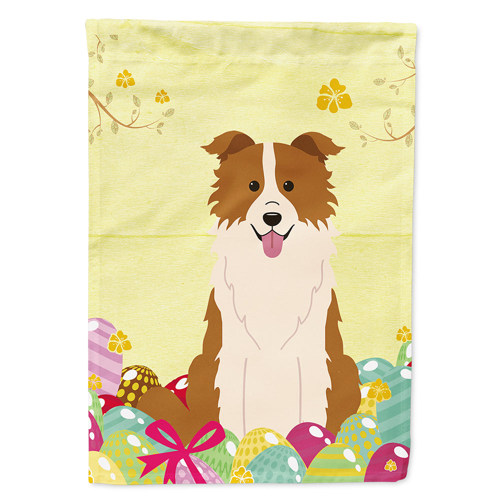 Easter Eggs Border Collie Red White Flag Canvas House Size BB6119CHF