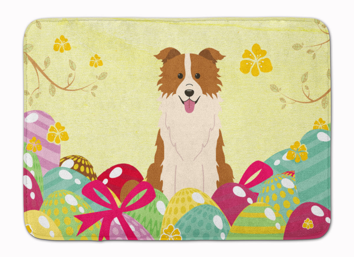 Easter Eggs Border Collie Red White Machine Washable Memory Foam Mat BB6119RUG - the-store.com