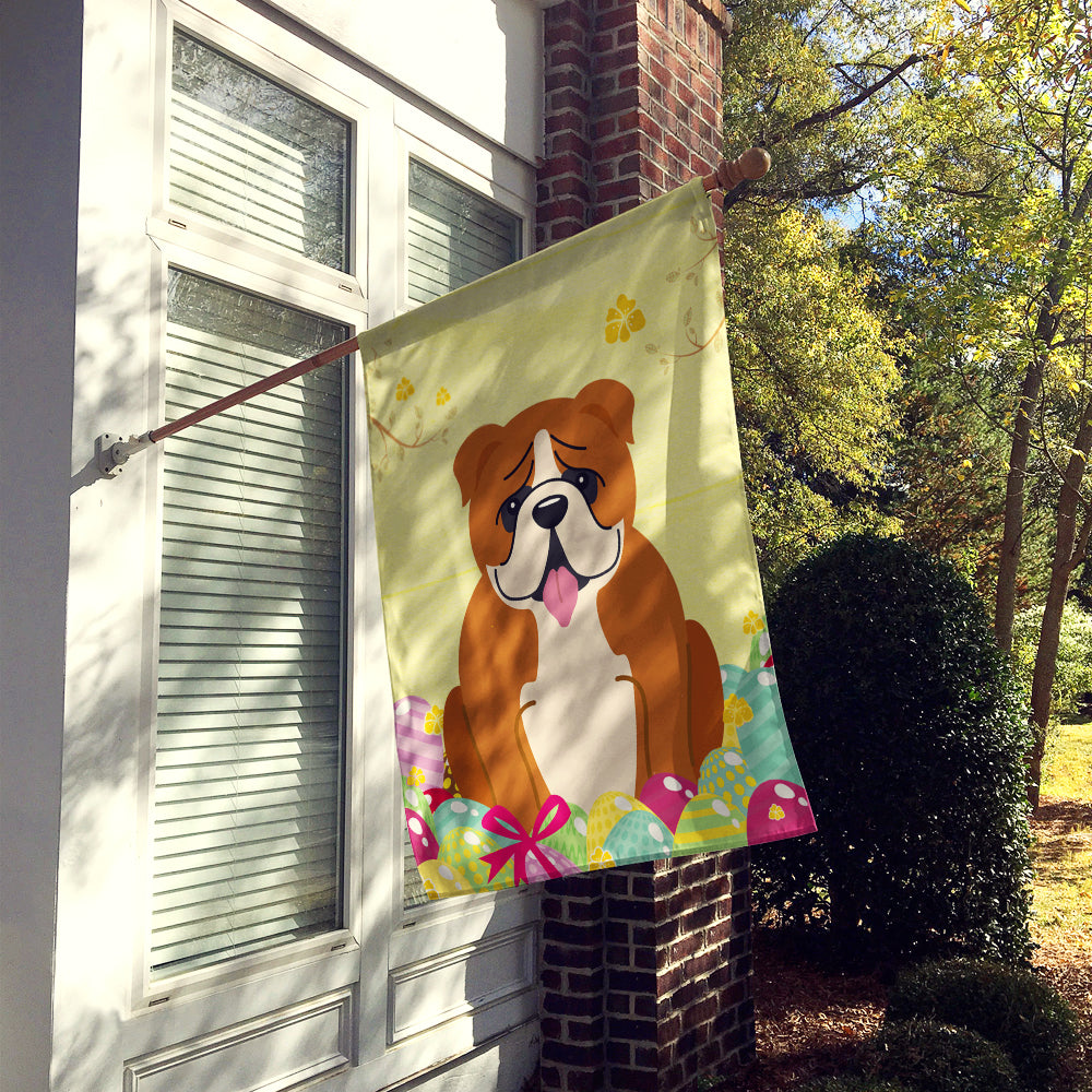 Easter Eggs English Bulldog Red White Flag Canvas House Size BB6120CHF  the-store.com.
