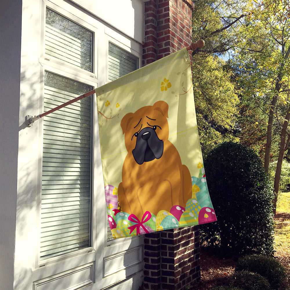 Easter Eggs English Bulldog Red Flag Canvas House Size BB6122CHF  the-store.com.