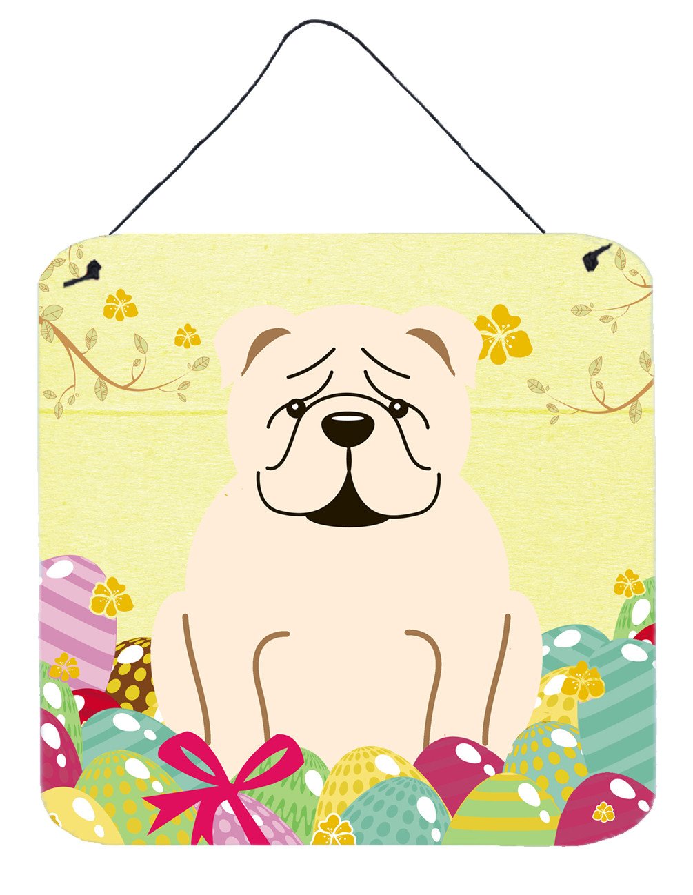 Easter Eggs English Bulldog White Wall or Door Hanging Prints BB6123DS66 by Caroline&#39;s Treasures