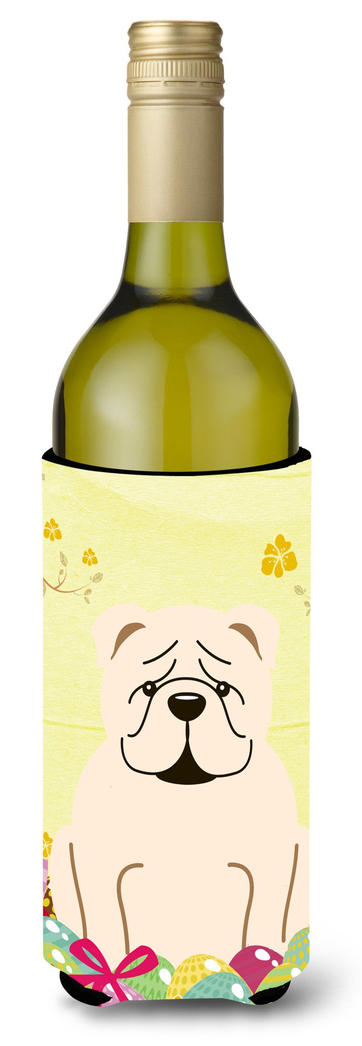 Easter Eggs English Bulldog White Wine Bottle Beverge Insulator Hugger BB6123LITERK by Caroline&#39;s Treasures