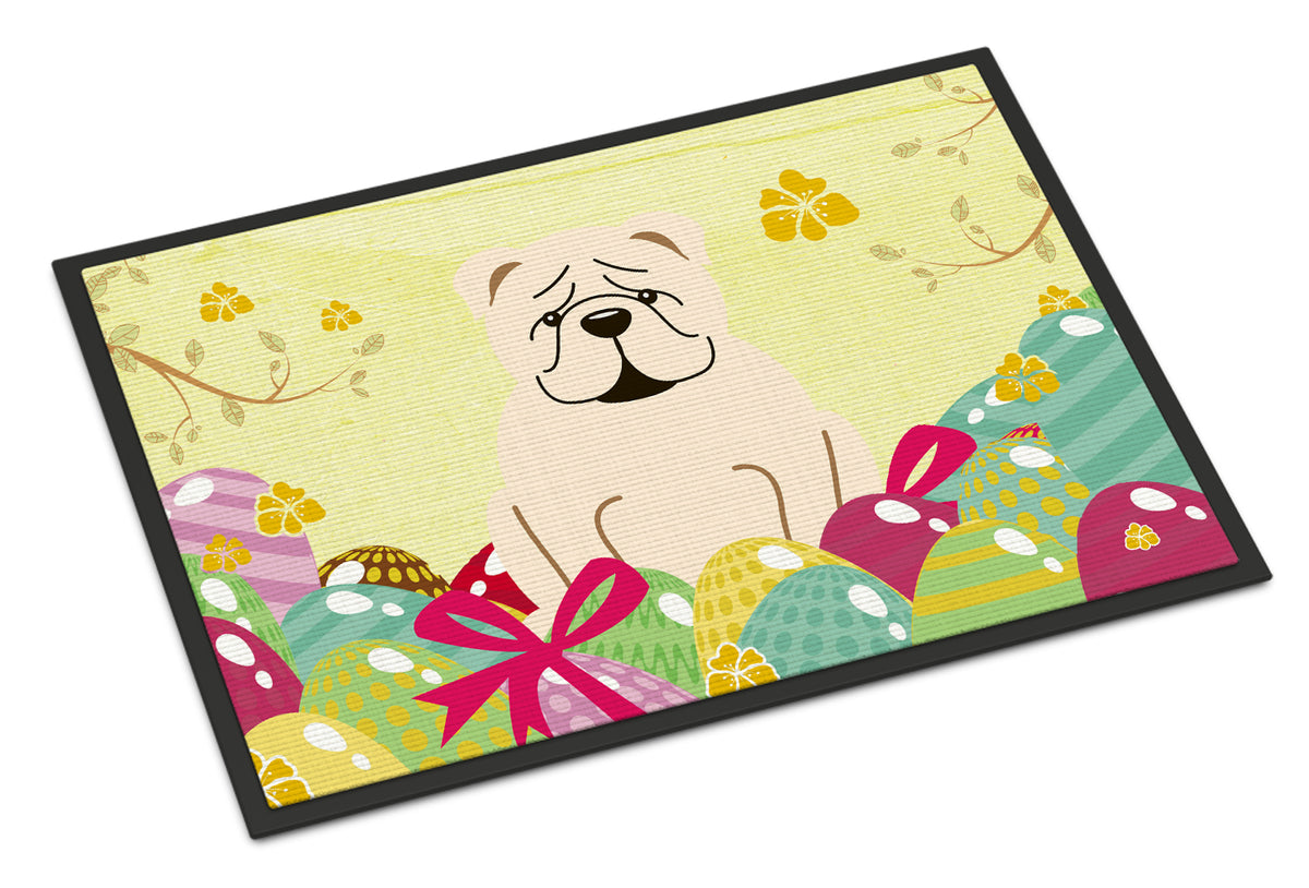 Easter Eggs English Bulldog White Indoor or Outdoor Mat 18x27 BB6123MAT - the-store.com