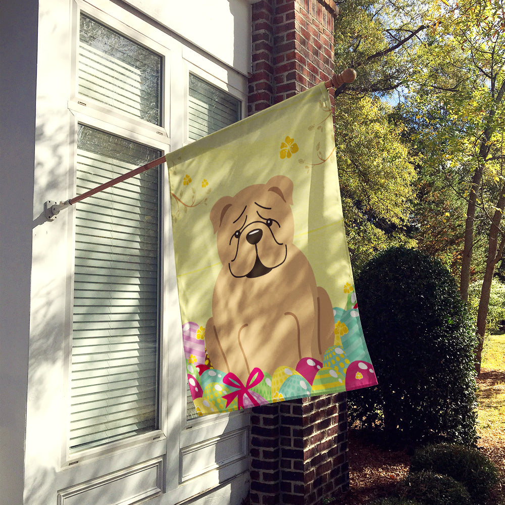 Easter Eggs English Bulldog Fawn Flag Canvas House Size BB6124CHF  the-store.com.