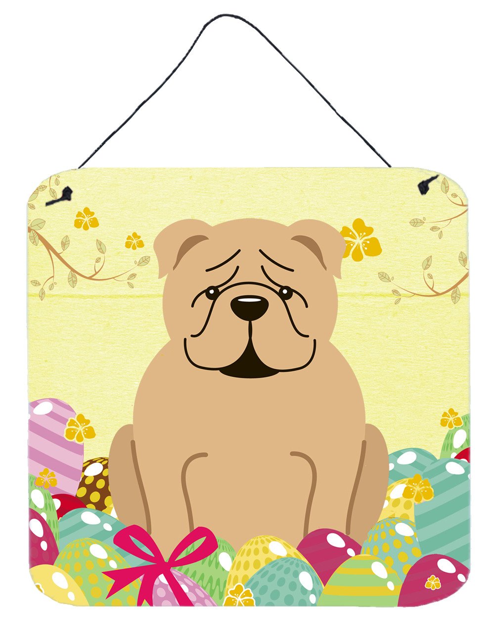 Easter Eggs English Bulldog Fawn Wall or Door Hanging Prints BB6124DS66 by Caroline&#39;s Treasures
