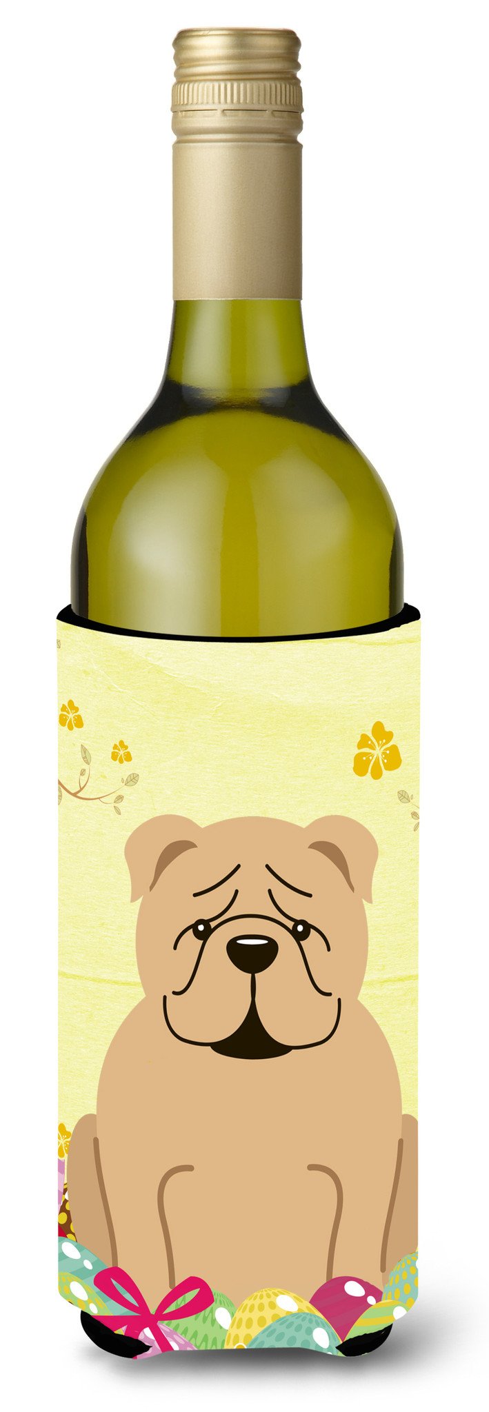 Easter Eggs English Bulldog Fawn Wine Bottle Beverge Insulator Hugger BB6124LITERK by Caroline&#39;s Treasures