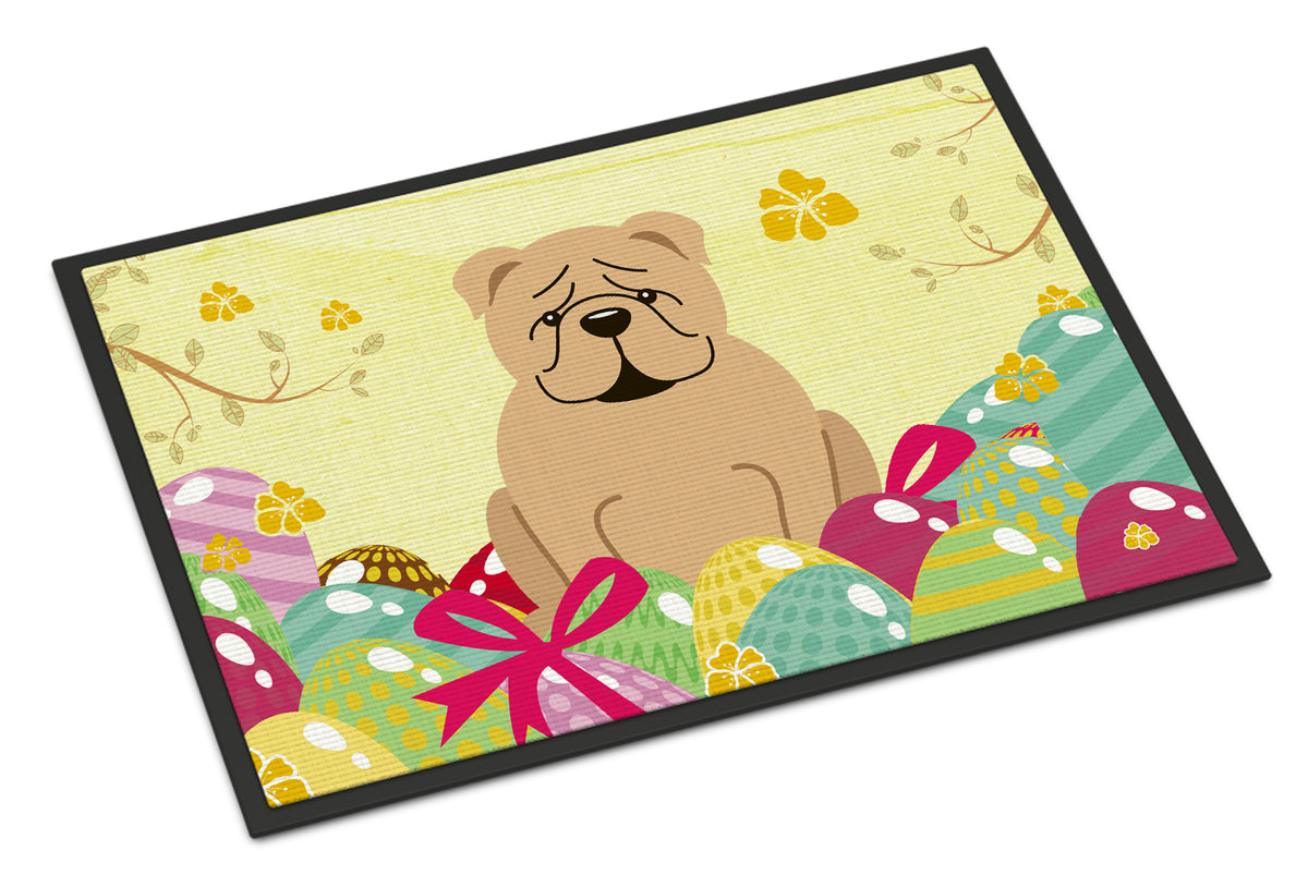 Easter Eggs English Bulldog Fawn Indoor or Outdoor Mat 18x27 BB6124MAT - the-store.com