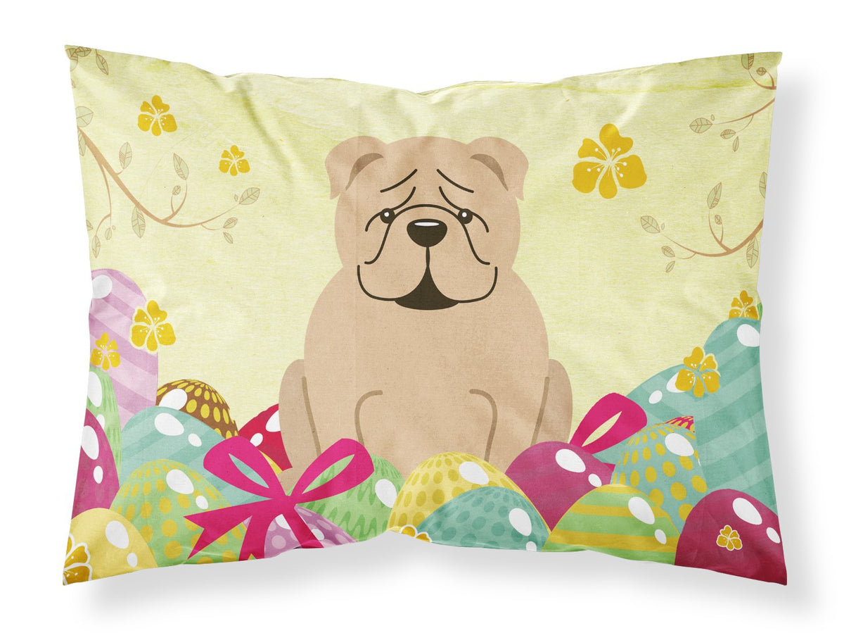 Easter Eggs English Bulldog Fawn Fabric Standard Pillowcase BB6124PILLOWCASE by Caroline&#39;s Treasures