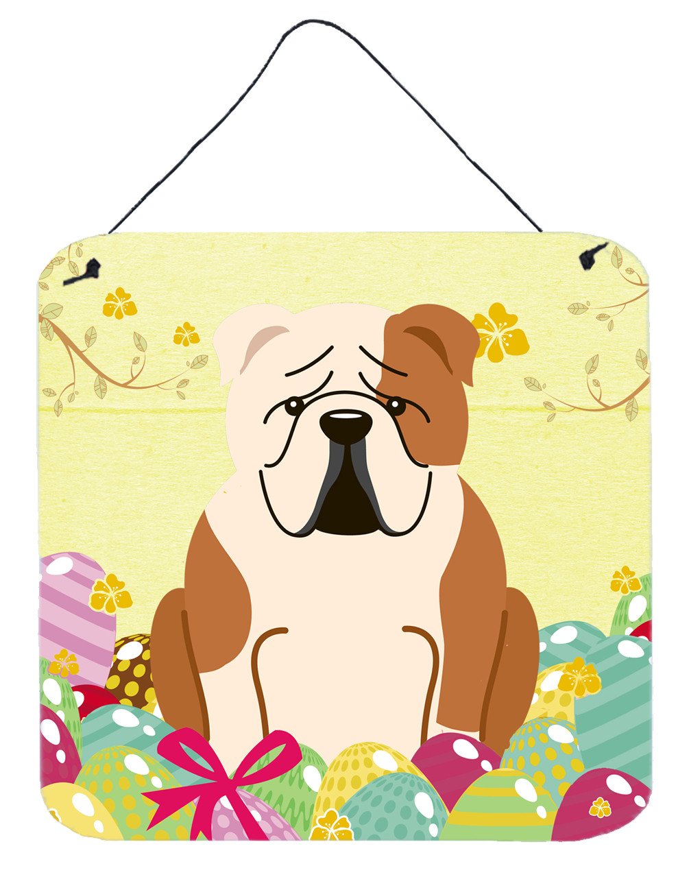 Easter Eggs English Bulldog Fawn White Wall or Door Hanging Prints BB6125DS66 by Caroline&#39;s Treasures