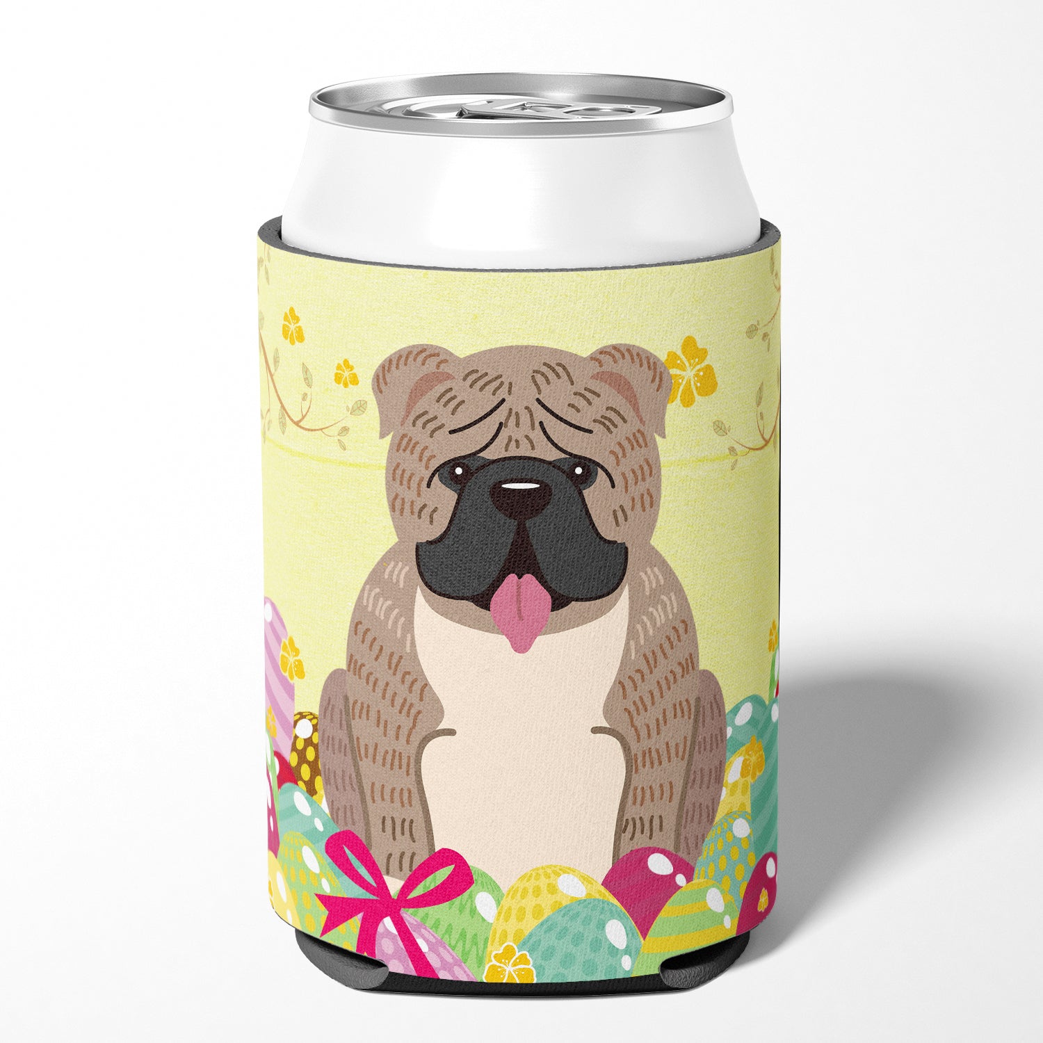 Easter Eggs English Bulldog Grey Brindle  Can or Bottle Hugger BB6126CC  the-store.com.