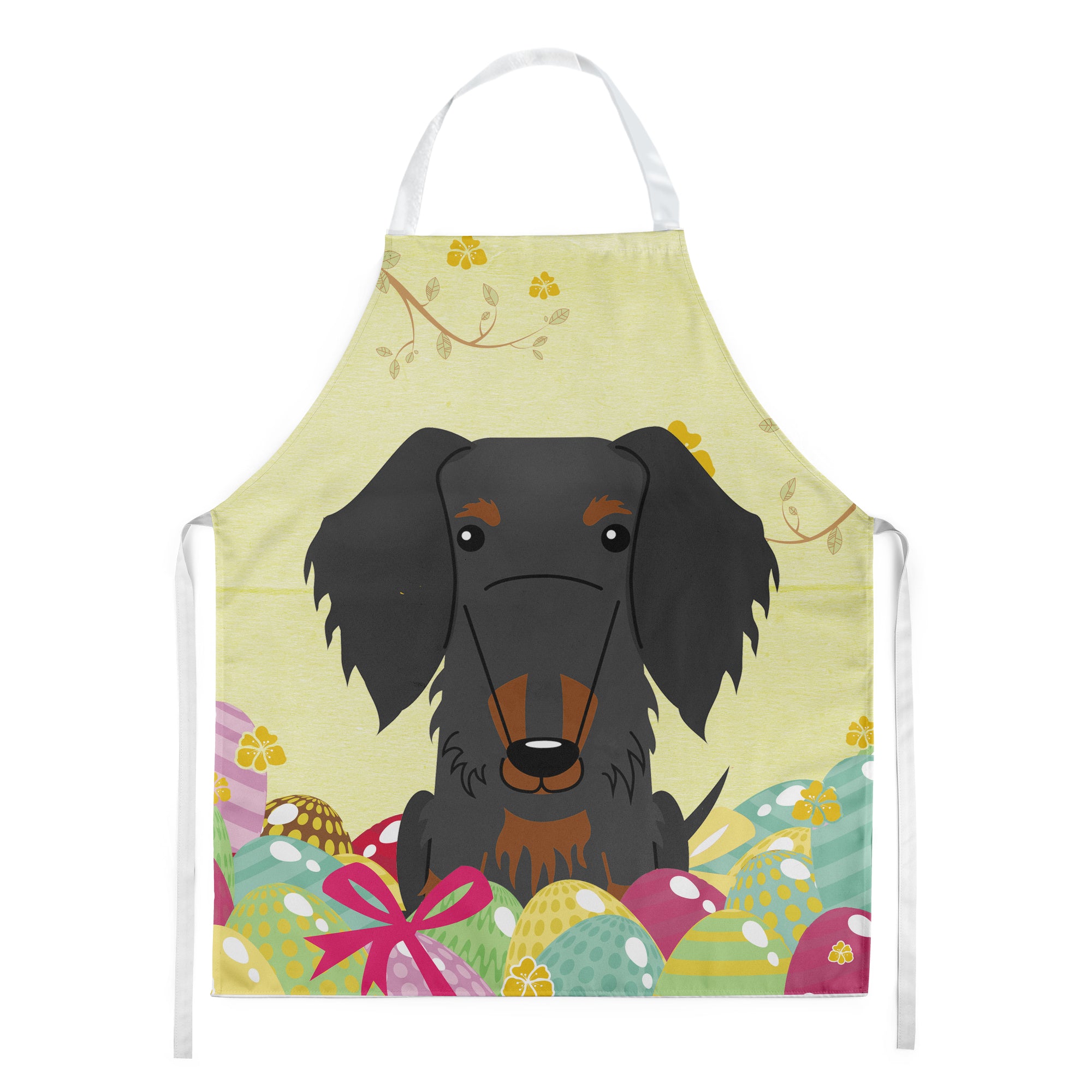 Easter Eggs Wire Haired Dachshund Black Tan Apron BB6127APRON