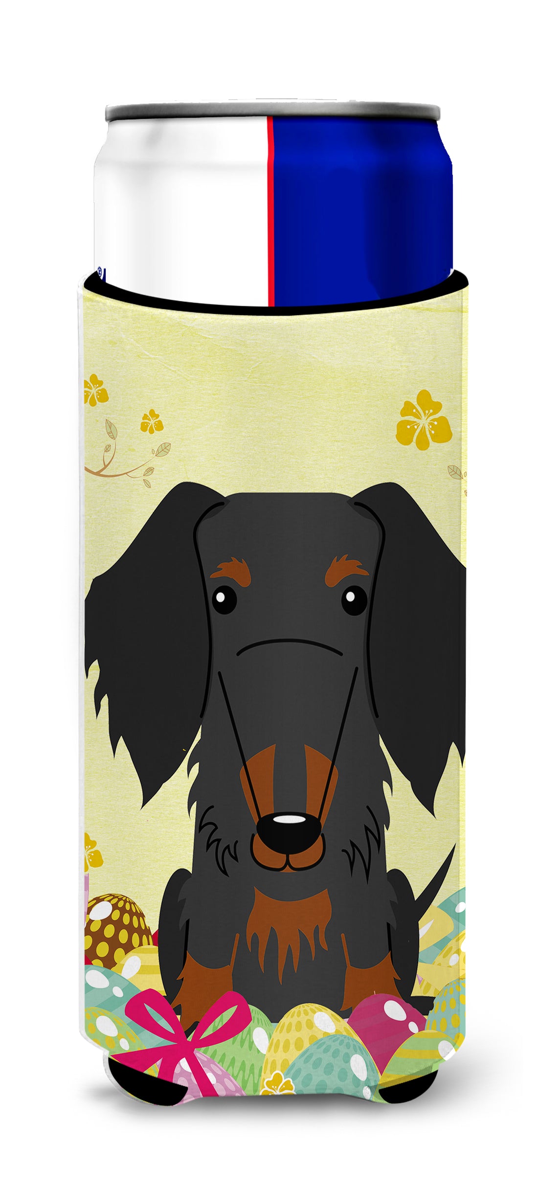 Easter Eggs Wire Haired Dachshund Black Tan  Ultra Hugger for slim cans BB6127MUK