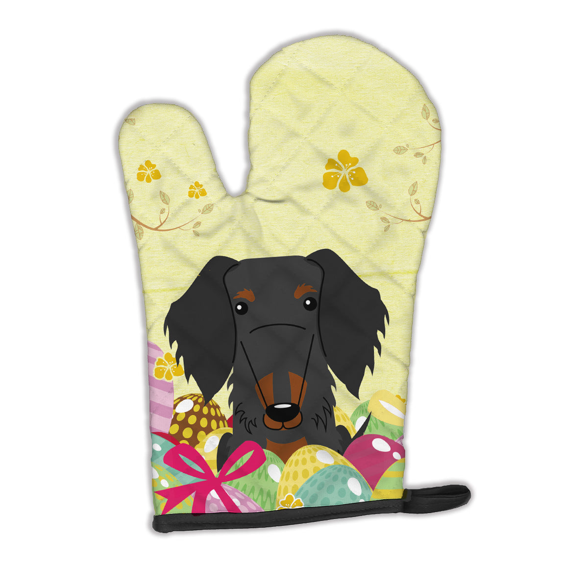 Easter Eggs Wire Haired Dachshund Black Tan Oven Mitt BB6127OVMT  the-store.com.