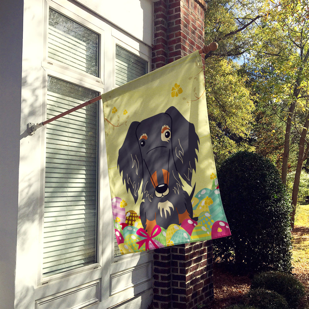 Easter Eggs Wire Haired Dachshund Dapple Flag Canvas House Size BB6128CHF