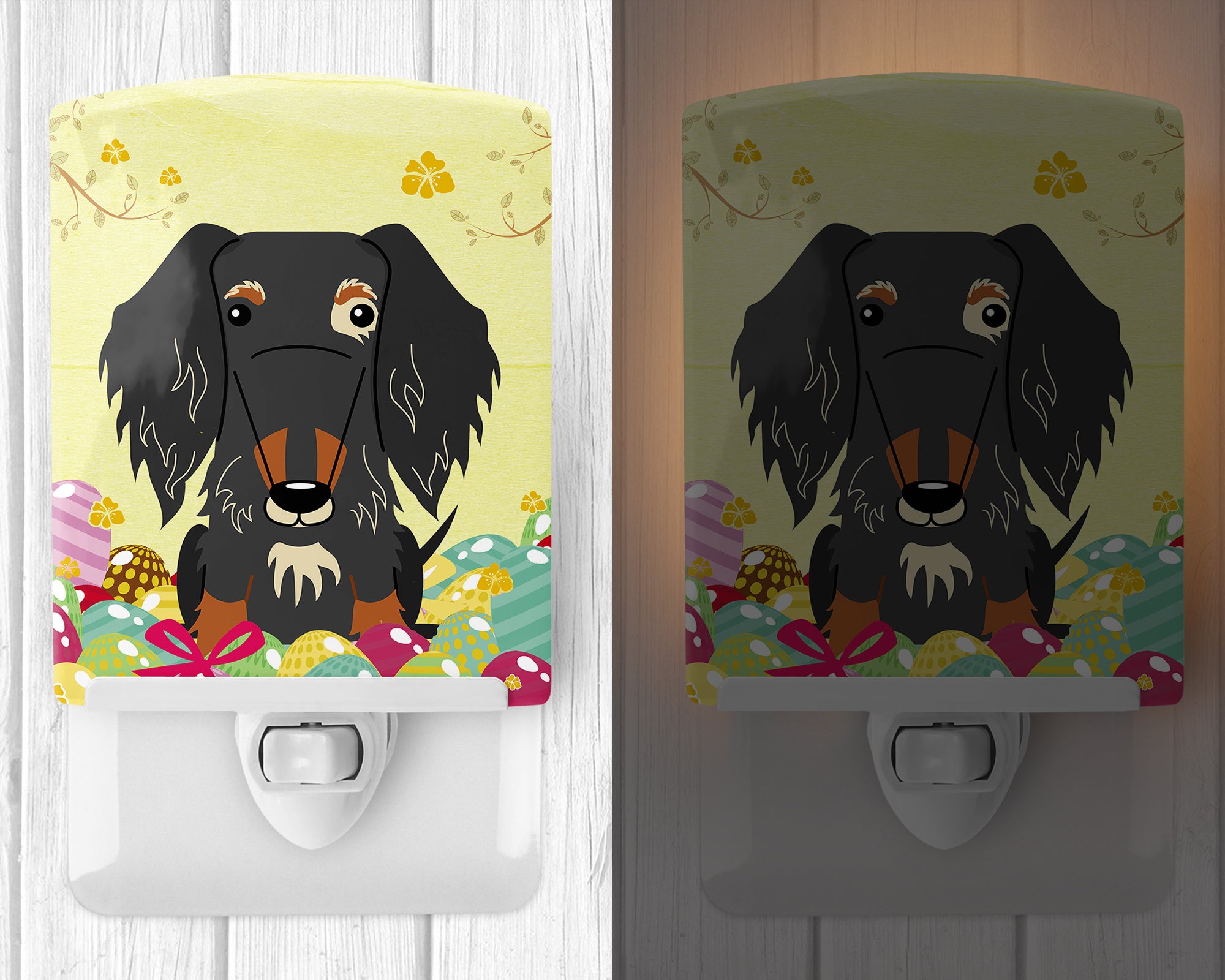 Easter Eggs Wire Haired Dachshund Dapple Ceramic Night Light BB6128CNL - the-store.com