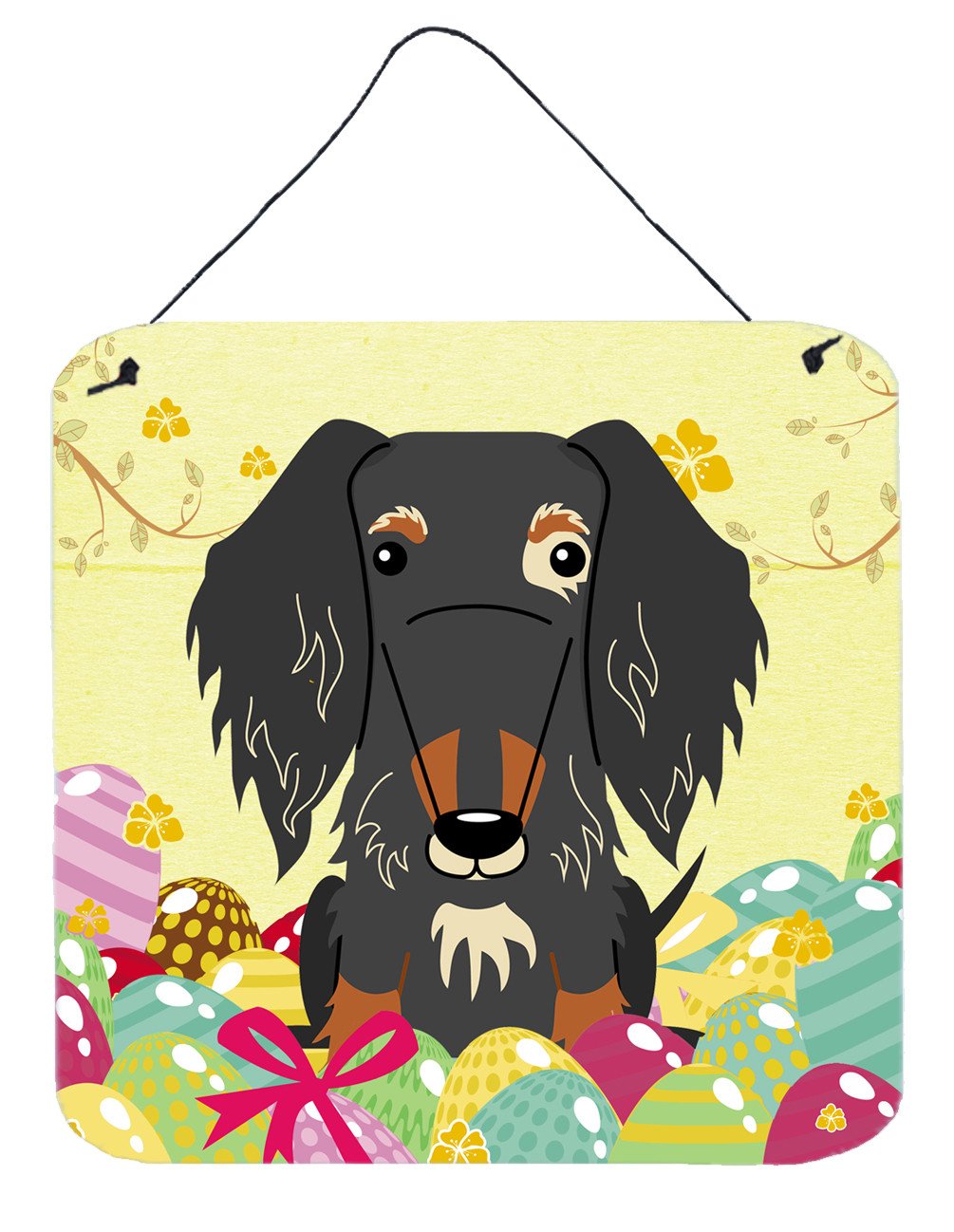 Easter Eggs Wire Haired Dachshund Dapple Wall or Door Hanging Prints BB6128DS66 by Caroline&#39;s Treasures