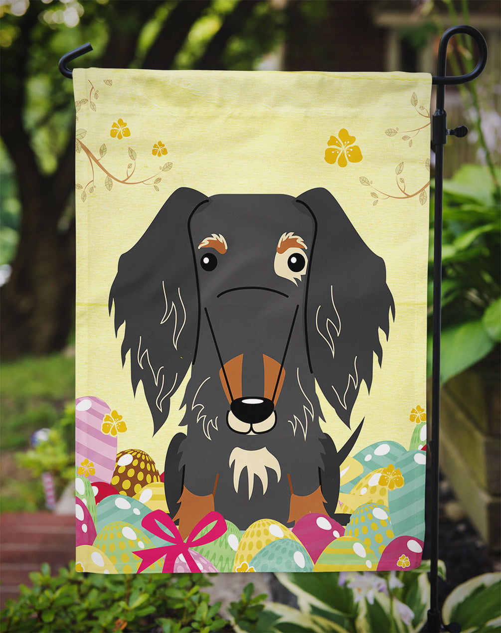 Easter Eggs Wire Haired Dachshund Dapple Flag Garden Size BB6128GF  the-store.com.