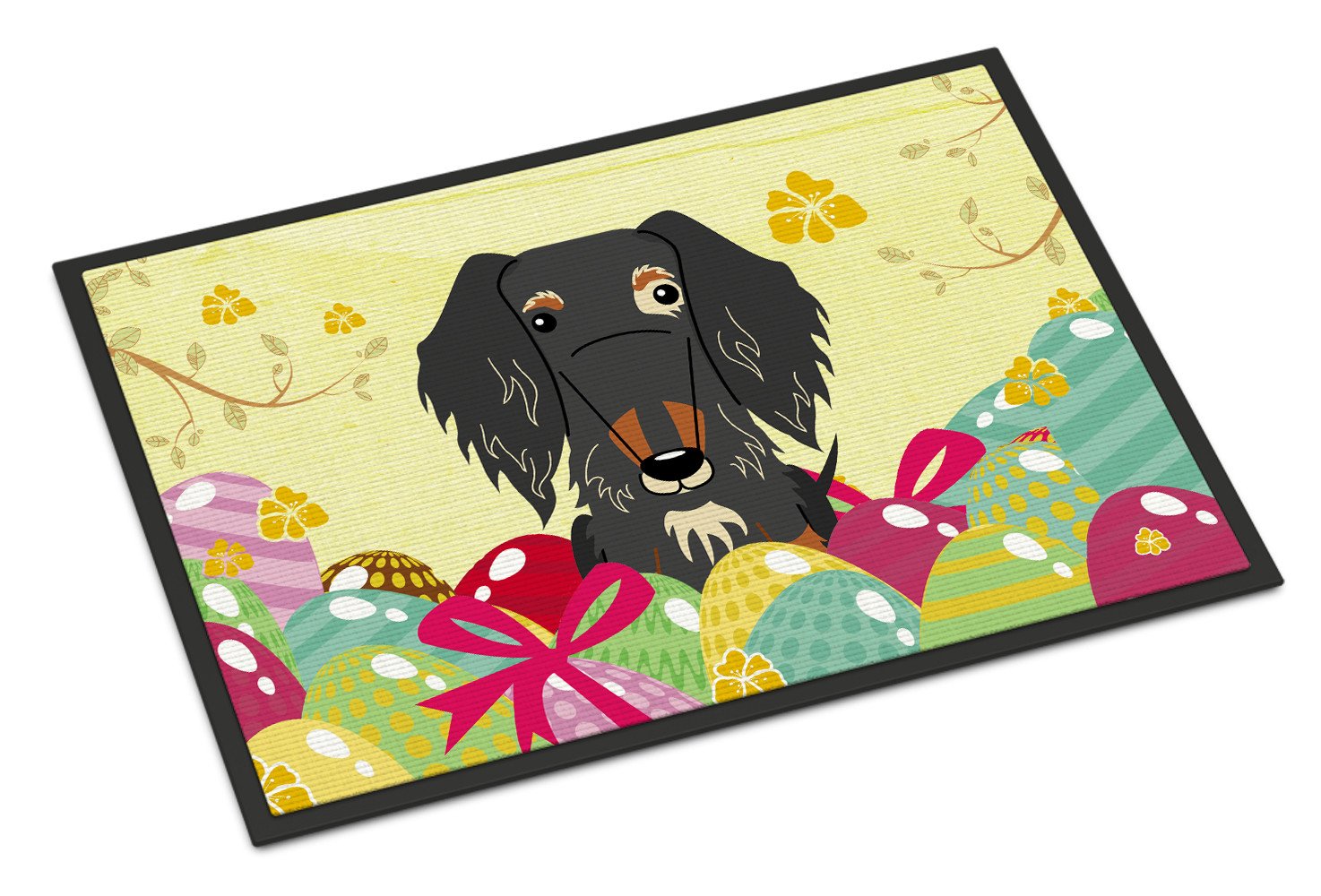 Easter Eggs Wire Haired Dachshund Dapple Indoor or Outdoor Mat 24x36 BB6128JMAT by Caroline's Treasures