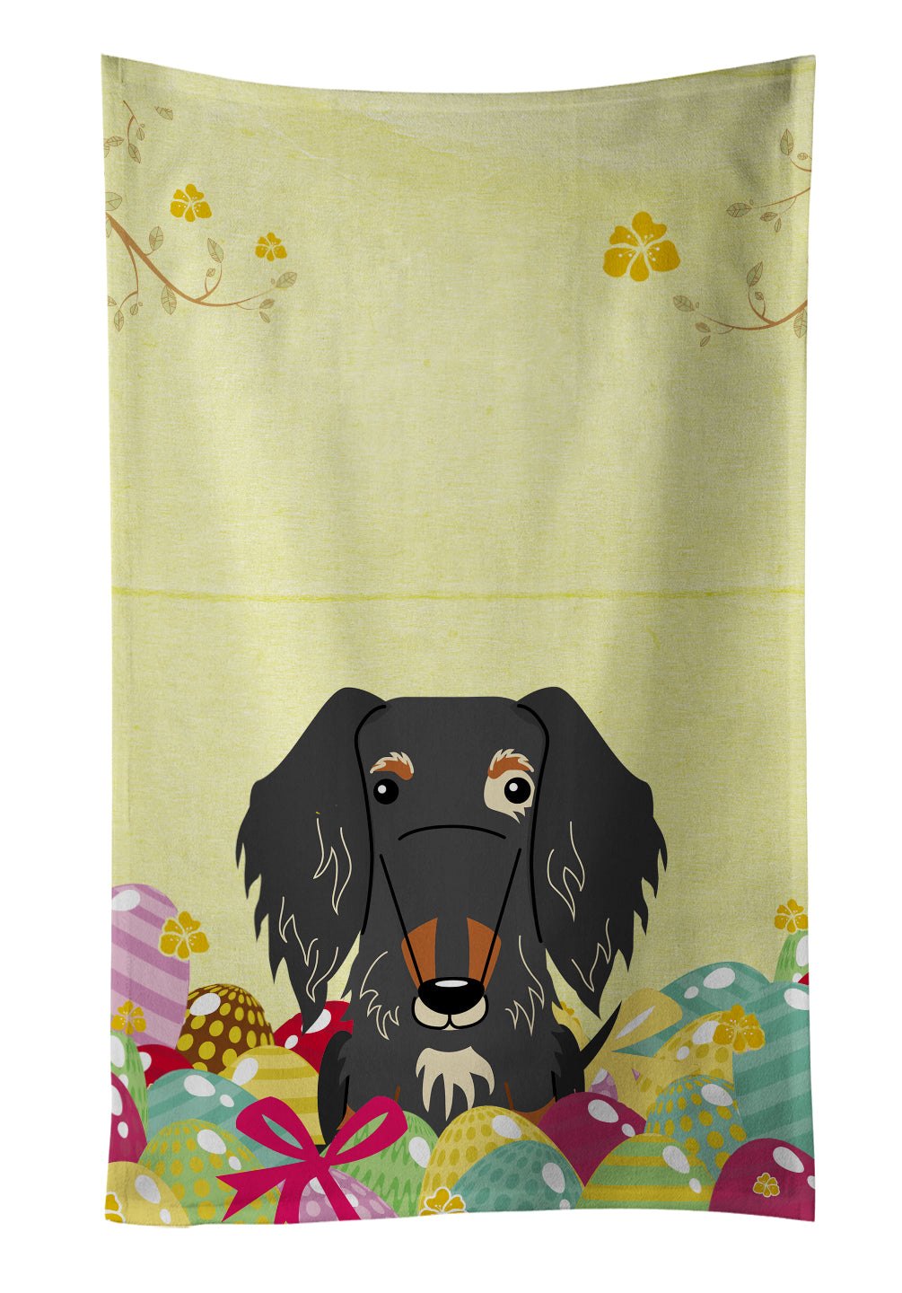 Easter Eggs Wire Haired Dachshund Dapple Kitchen Towel BB6128KTWL - the-store.com