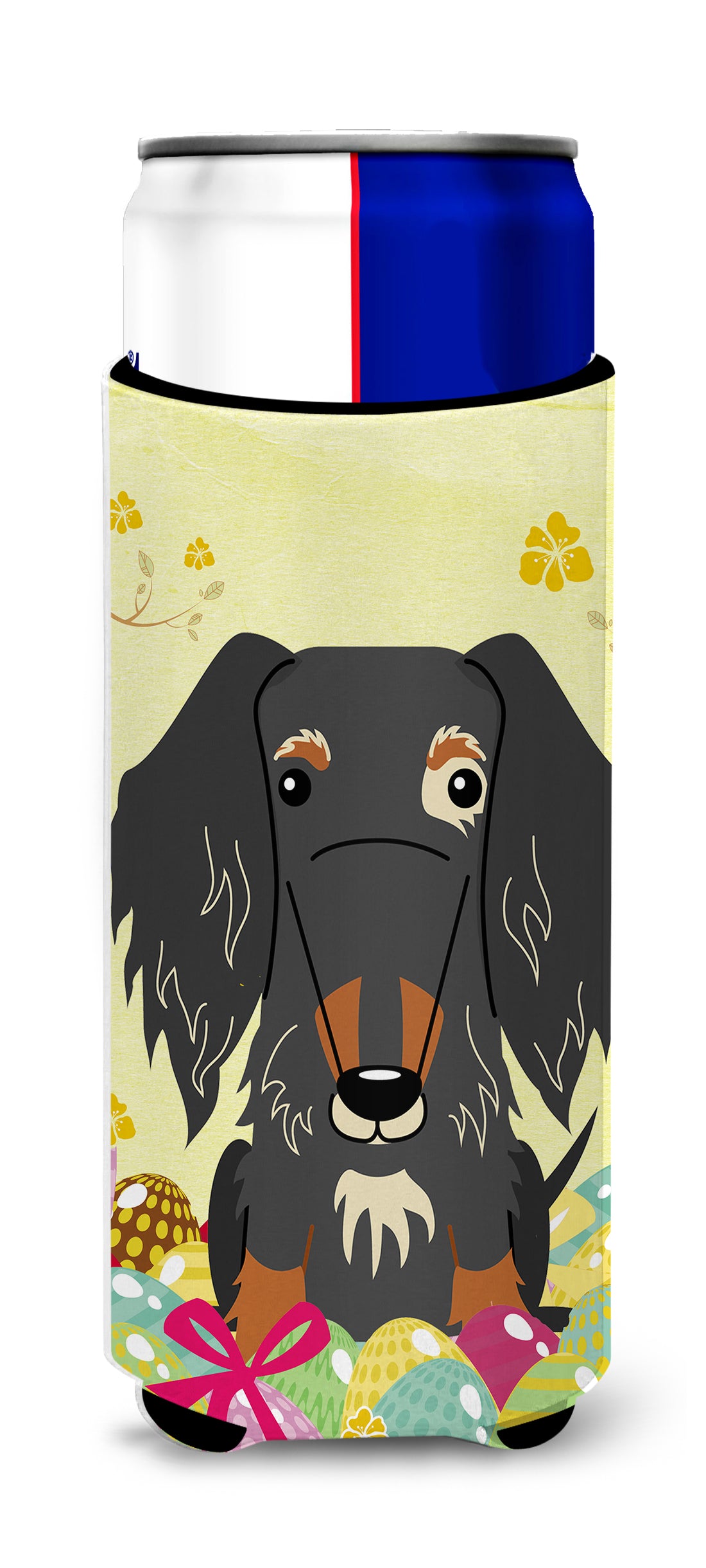 Easter Eggs Wire Haired Dachshund Dapple  Ultra Hugger for slim cans BB6128MUK