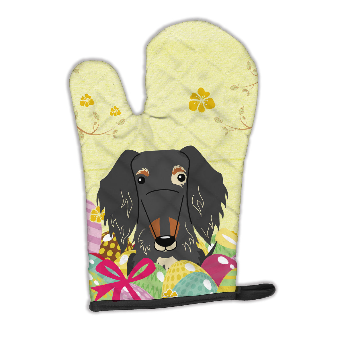 Easter Eggs Wire Haired Dachshund Dapple Oven Mitt BB6128OVMT  the-store.com.