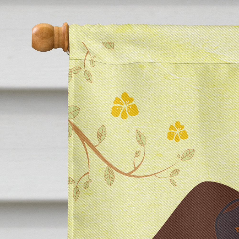 Easter Eggs Wire Haired Dachshund Chocolate Flag Canvas House Size BB6129CHF  the-store.com.