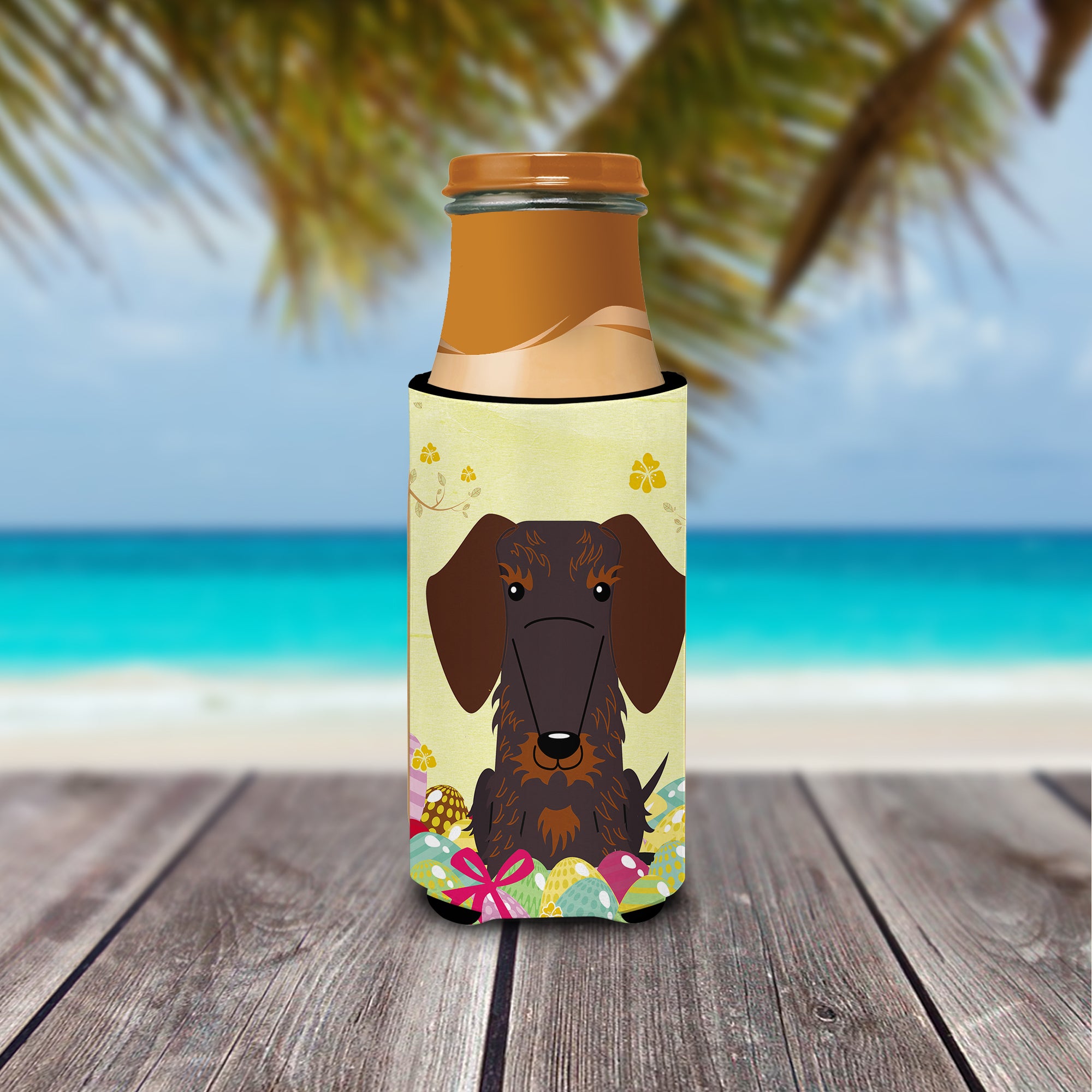 Easter Eggs Wire Haired Dachshund Chocolate  Ultra Hugger for slim cans BB6129MUK