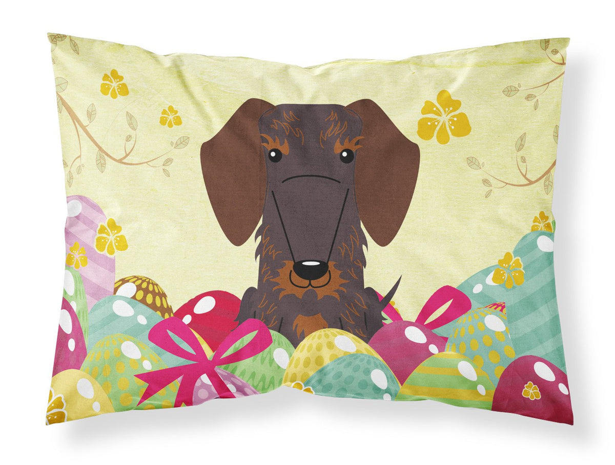 Easter Eggs Wire Haired Dachshund Chocolate Fabric Standard Pillowcase BB6129PILLOWCASE by Caroline&#39;s Treasures