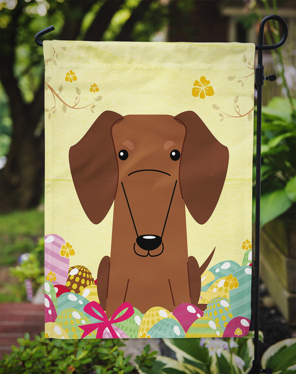 Easter Eggs Dachshund Red Brown Flag Garden Size BB6130GF  the-store.com.