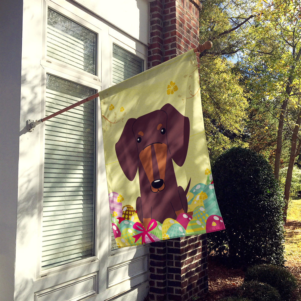 Easter Eggs Dachshund Chocolate Flag Canvas House Size BB6131CHF  the-store.com.