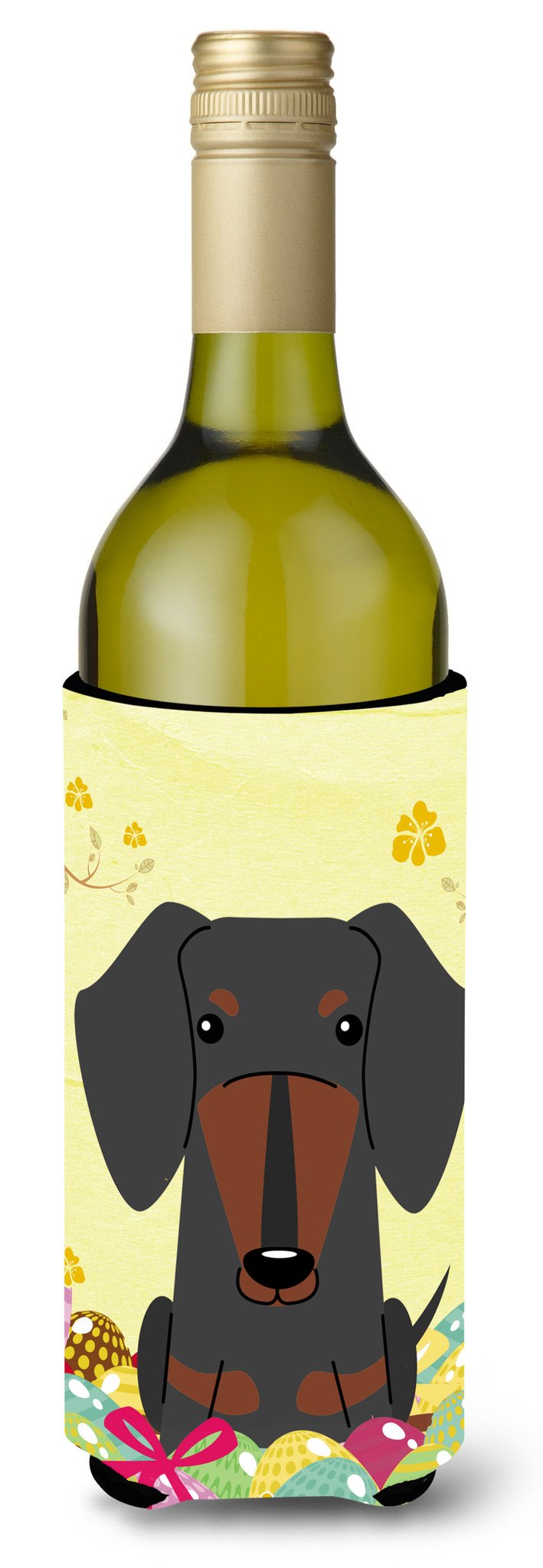 Easter Eggs Dachshund Black Tan Wine Bottle Beverge Insulator Hugger BB6132LITERK by Caroline's Treasures