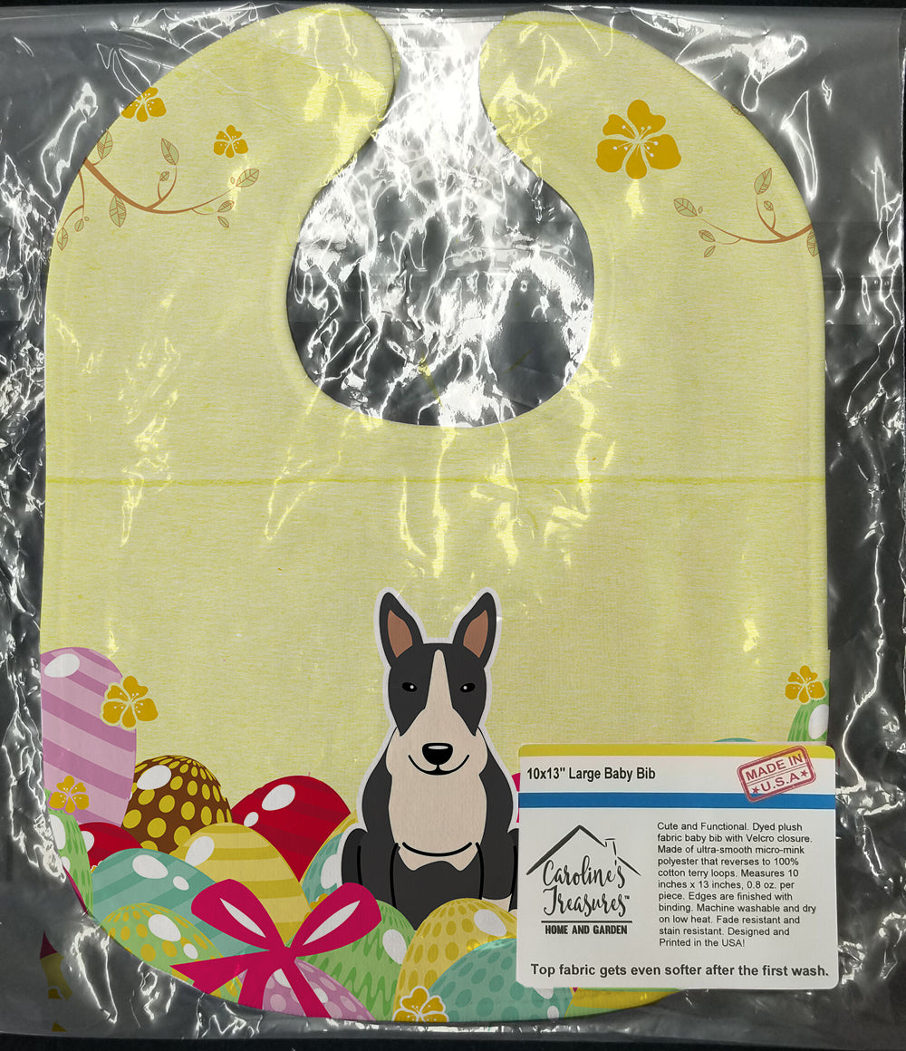 Easter Eggs Bull Terrier Black White Baby Bib BB6133BIB - the-store.com