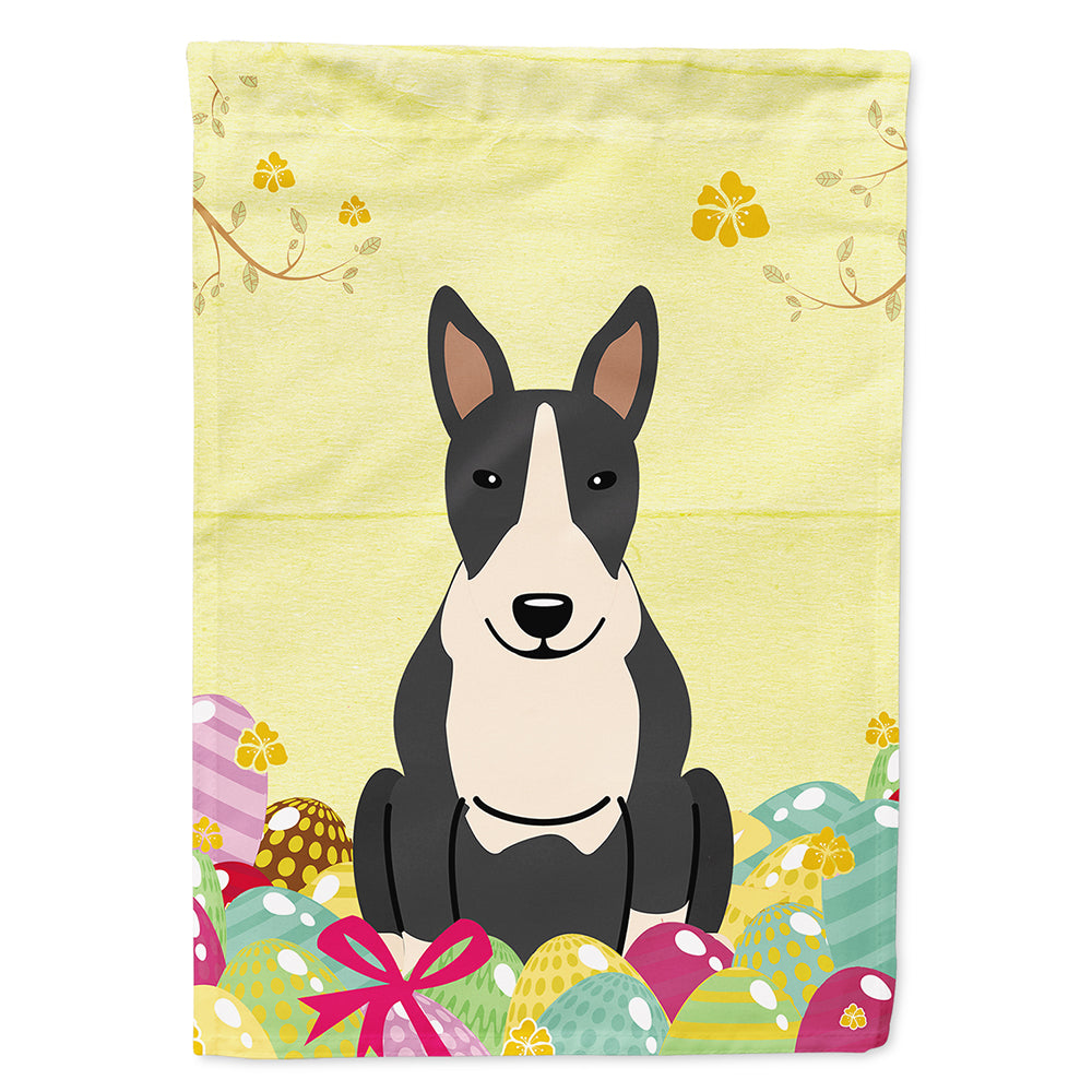 Easter Eggs Bull Terrier Black White Flag Canvas House Size BB6133CHF
