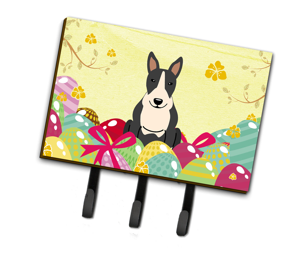 Easter Eggs Bull Terrier Black White Leash or Key Holder BB6133TH68