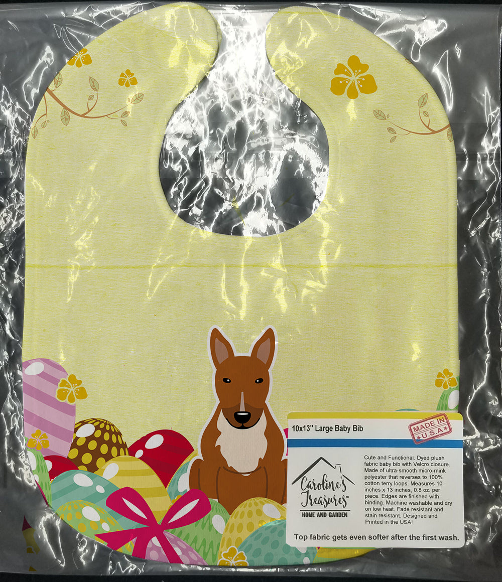 Easter Eggs Bull Terrier Red Baby Bib BB6134BIB - the-store.com