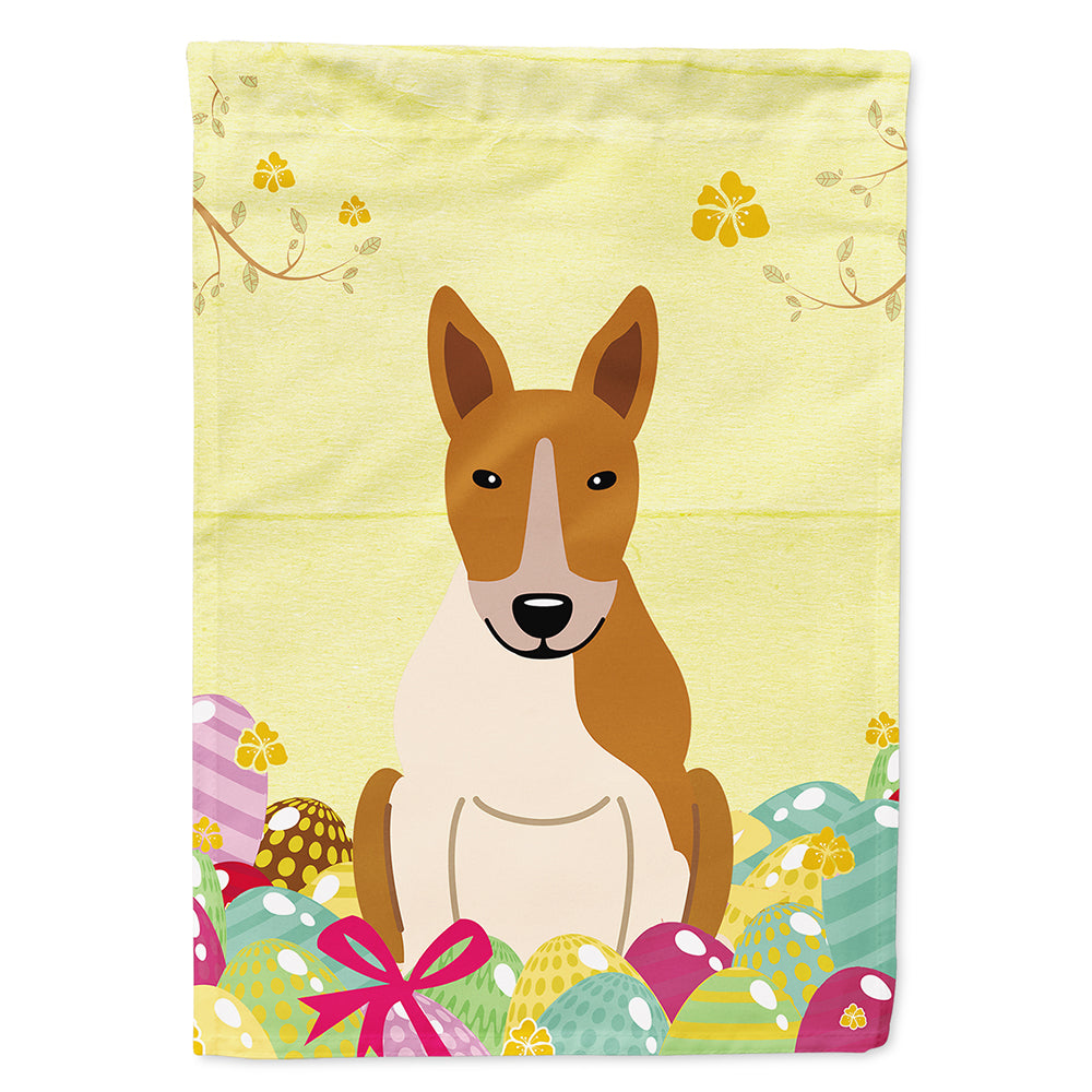 Easter Eggs Bull Terrier Red White Flag Canvas House Size BB6135CHF  the-store.com.