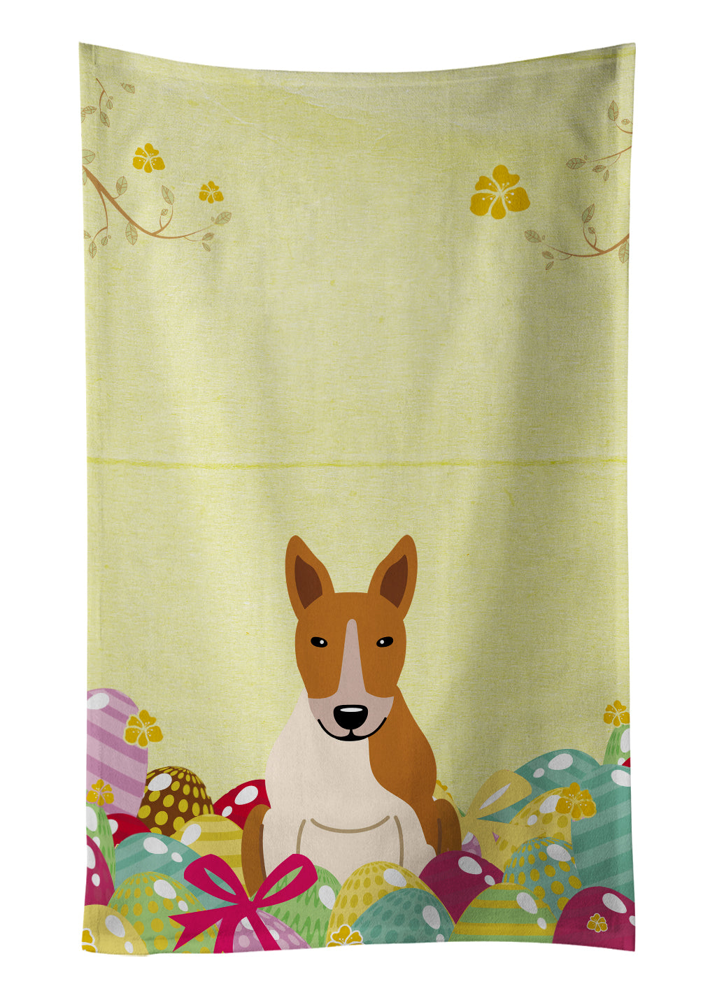 Easter Eggs Bull Terrier Red White Kitchen Towel BB6135KTWL - the-store.com