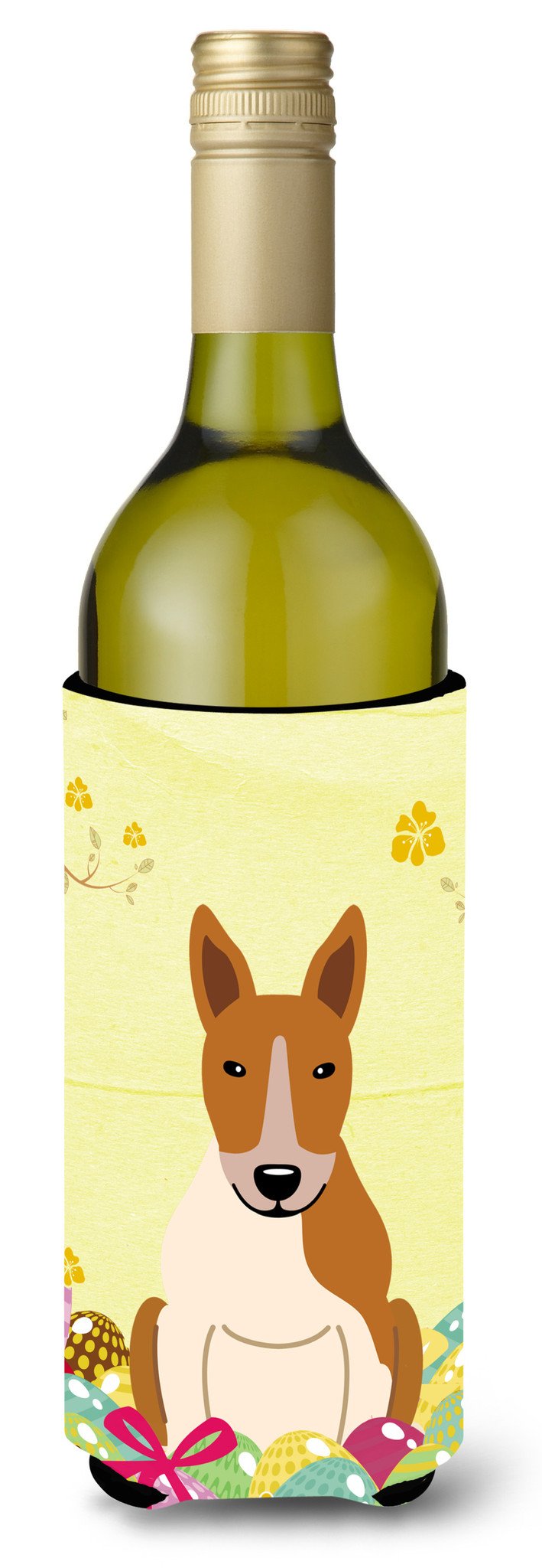 Easter Eggs Bull Terrier Red White Wine Bottle Beverge Insulator Hugger BB6135LITERK by Caroline&#39;s Treasures