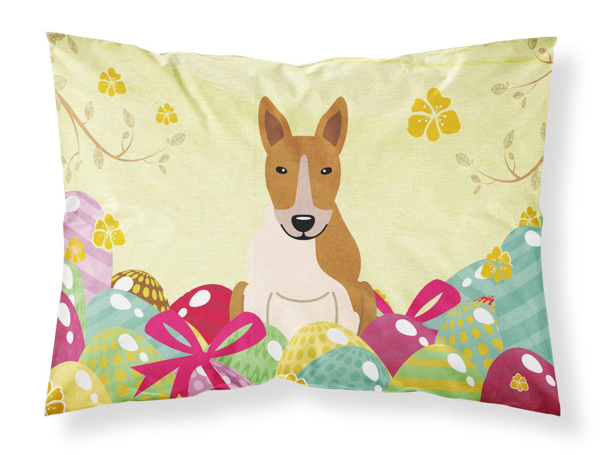 Easter Eggs Bull Terrier Red White Fabric Standard Pillowcase BB6135PILLOWCASE by Caroline&#39;s Treasures