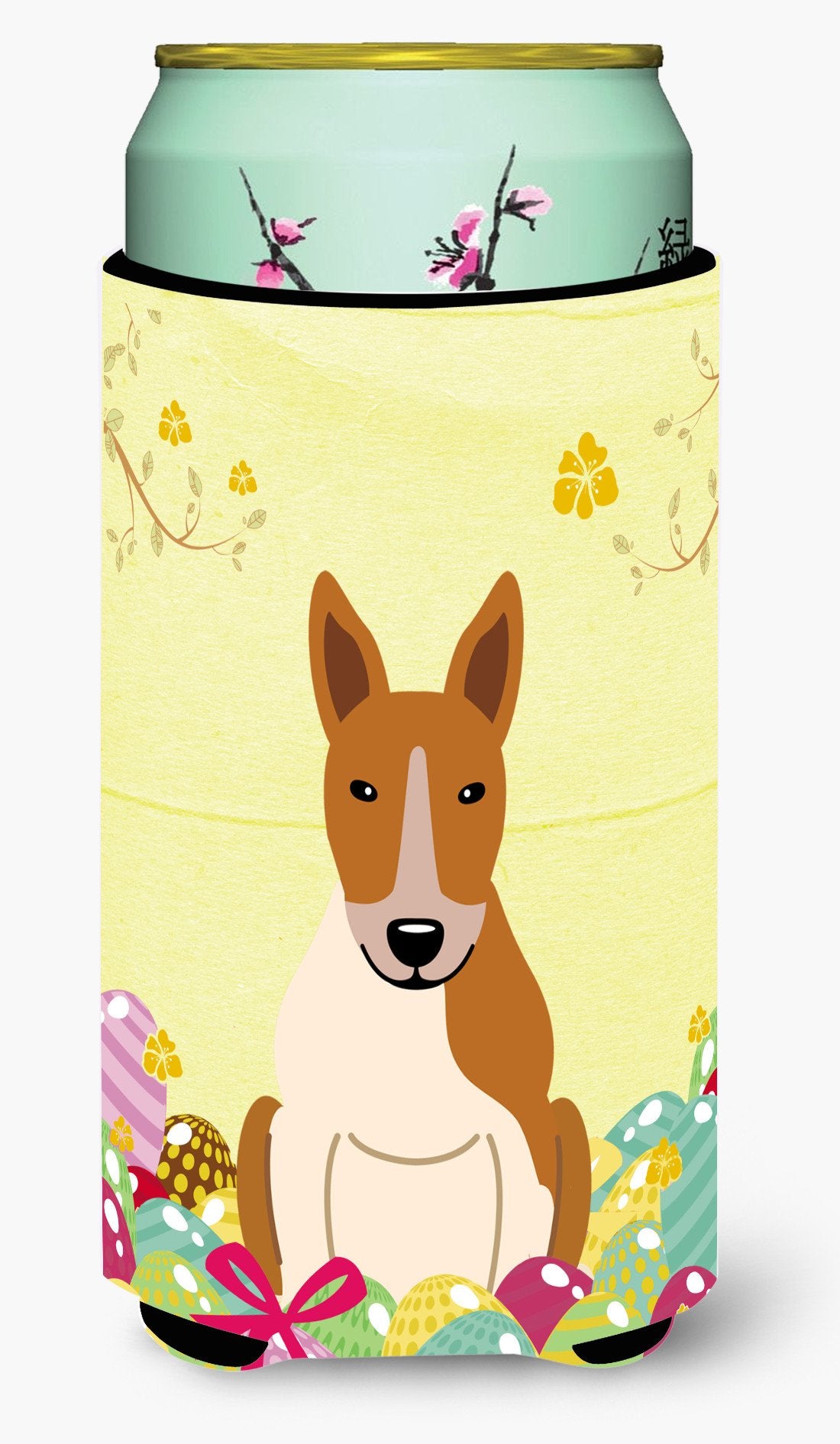 Easter Eggs Bull Terrier Red White Tall Boy Beverage Insulator Hugger BB6135TBC by Caroline&#39;s Treasures
