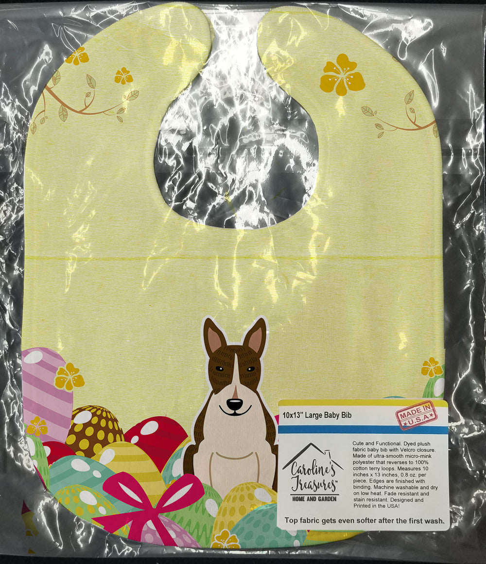 Easter Eggs Bull Terrier Dark Brindle Baby Bib BB6136BIB - the-store.com