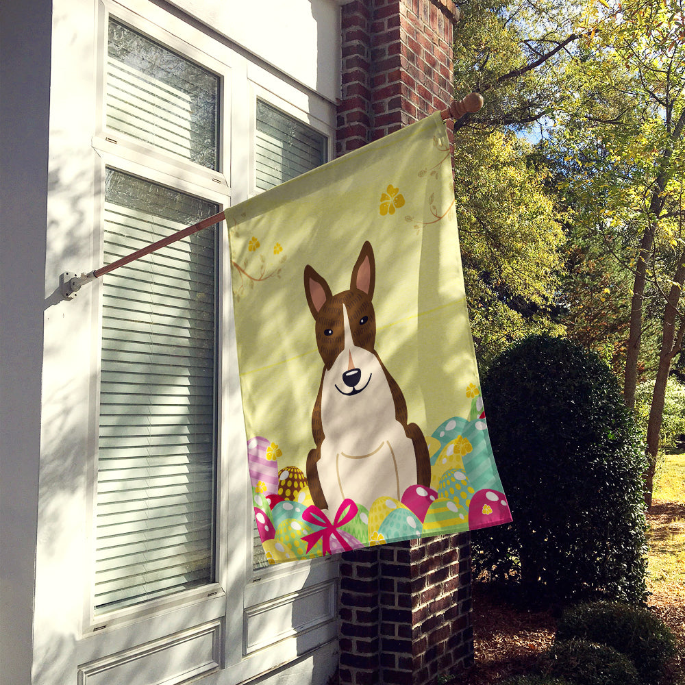 Easter Eggs Bull Terrier Dark Brindle Flag Canvas House Size BB6136CHF